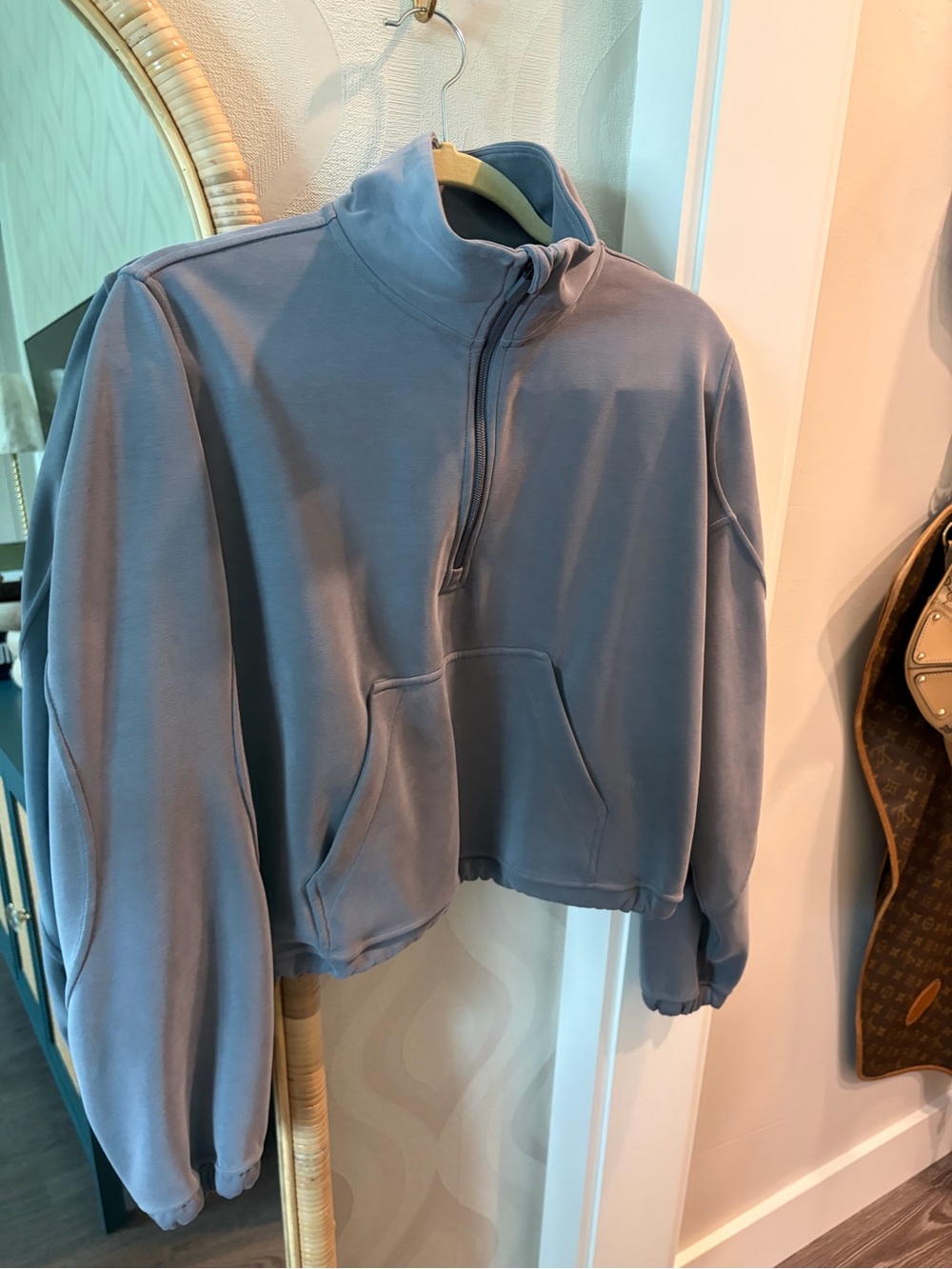 lululemon Cropped Quarter-Zip Pullover Sweatshirt - Dusty Blue